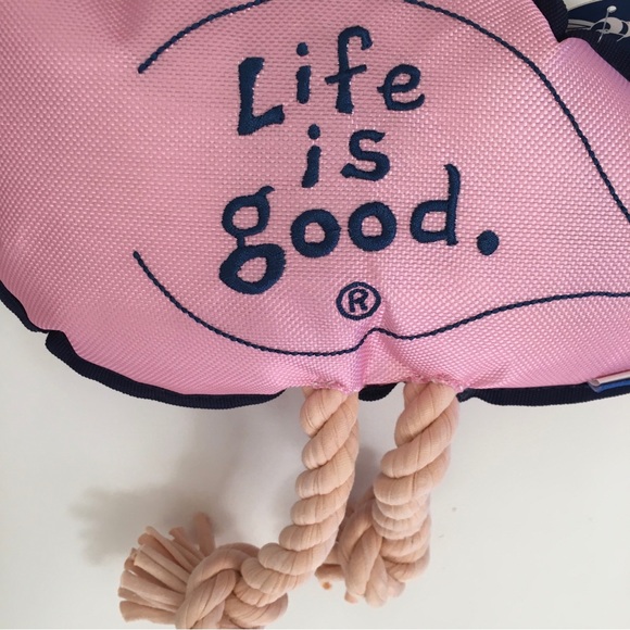 NEW Dog Toy Life is Good Pink Flamingo with Tug and Play Rope - Picture 2 of 7